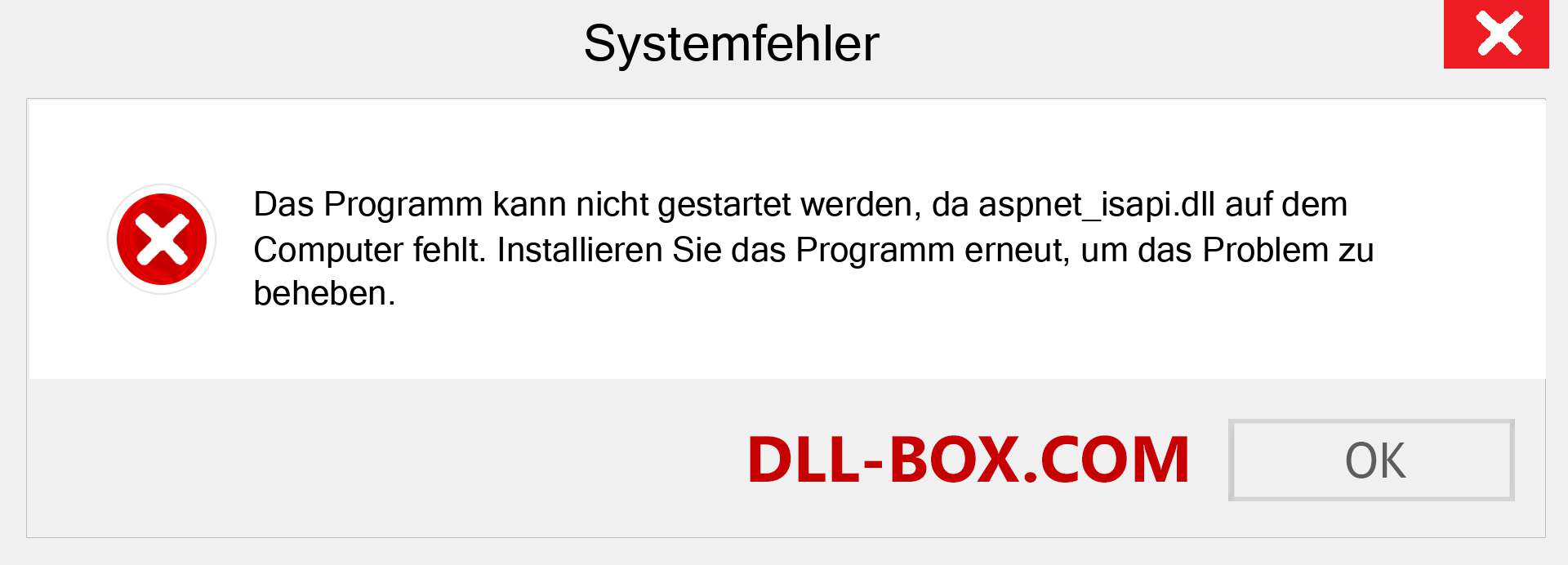 aspnet_isapi.dll-Datei fehlt?. Download für Windows 7, 8, 10 - Fix aspnet_isapi dll Missing Error unter Windows, Fotos, Bildern